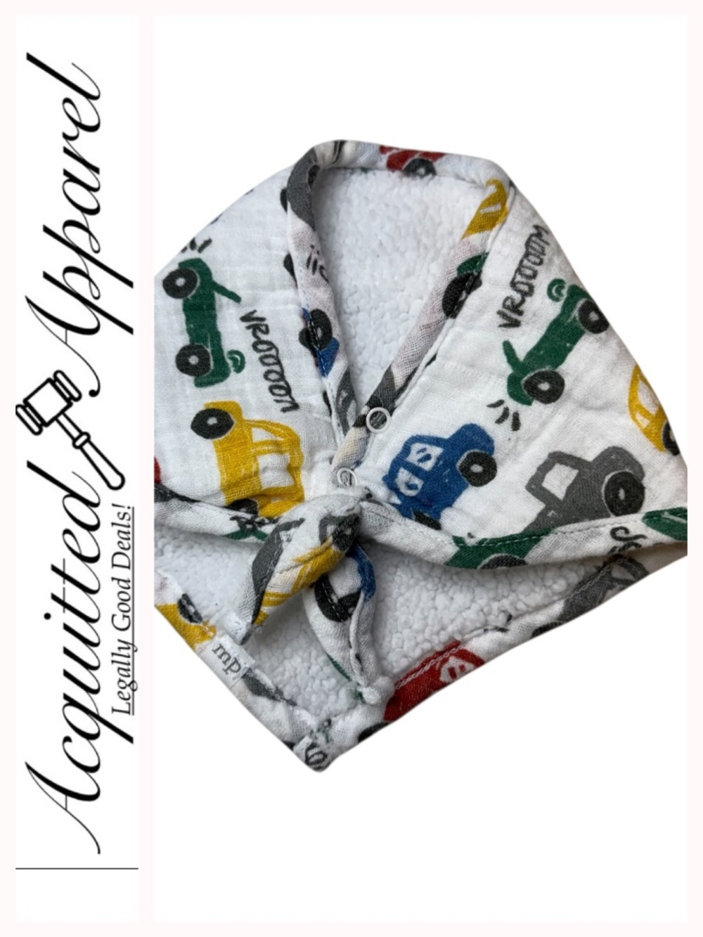 Mud Pie Baby's Quilted Bib Cars Trucks Print